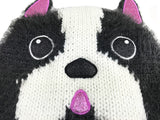 French Bulldog Chenille Kid's Hat by Sweet Giraffe : Charcoal/White