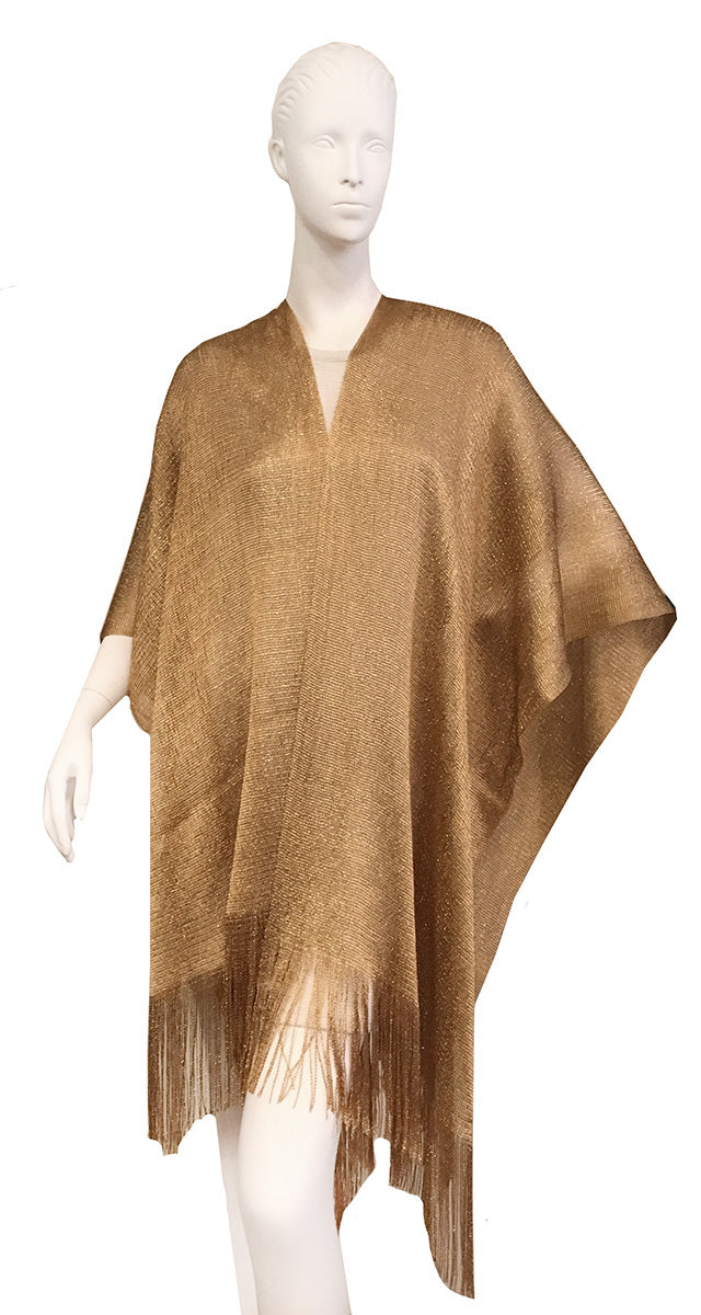 Metallic Mesh Ruana by Candor New York City : Gold/Gold – FR Concepts